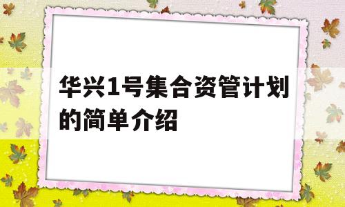 华兴1号集合资管计划的简单介绍