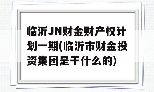 临沂JN财金财产权计划一期(临沂市财金投资集团是干什么的)