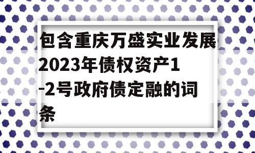 包含重庆万盛实业发展2023年债权资产1-2号政府债定融的词条