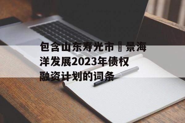 包含山东寿光市昇景海洋发展2023年债权融资计划的词条