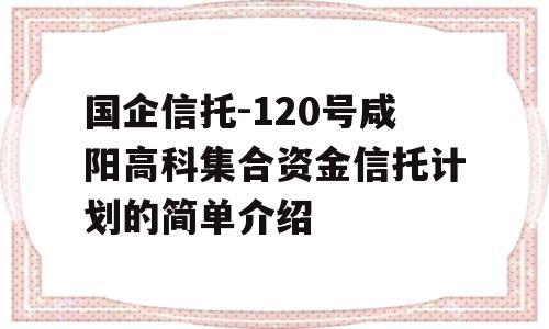 国企信托-120号咸阳高科集合资金信托计划的简单介绍