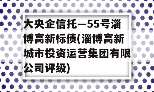 大央企信托—55号淄博高新标债(淄博高新城市投资运营集团有限公司评级)