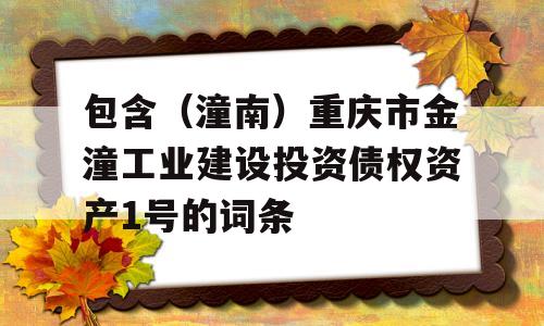 包含（潼南）重庆市金潼工业建设投资债权资产1号的词条