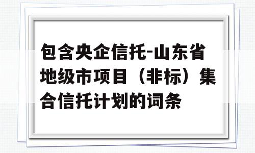 包含央企信托-山东省地级市项目（非标）集合信托计划的词条