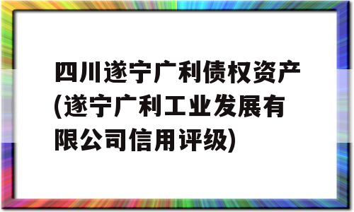 四川遂宁广利债权资产(遂宁广利工业发展有限公司信用评级)