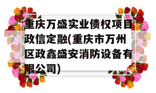 重庆万盛实业债权项目政信定融(重庆市万州区政鑫盛安消防设备有限公司)