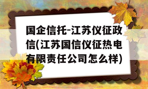 国企信托-江苏仪征政信(江苏国信仪征热电有限责任公司怎么样)