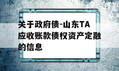 关于政府债-山东TA应收账款债权资产定融的信息