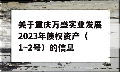 关于重庆万盛实业发展2023年债权资产（1~2号）的信息