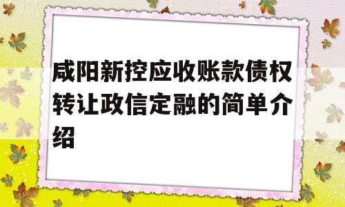 咸阳新控应收账款债权转让政信定融的简单介绍