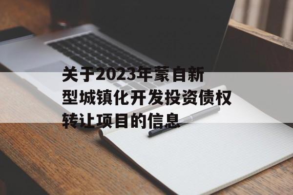 关于2023年蒙自新型城镇化开发投资债权转让项目的信息