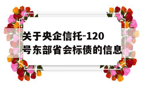 关于央企信托-120号东部省会标债的信息