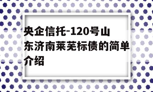 央企信托-120号山东济南莱芜标债的简单介绍