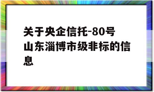 关于央企信托-80号山东淄博市级非标的信息