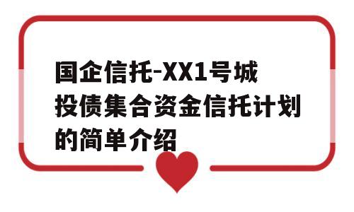 国企信托-XX1号城投债集合资金信托计划的简单介绍