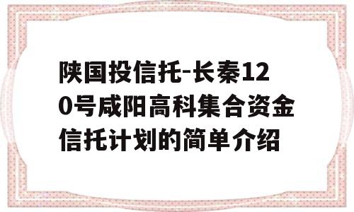 陕国投信托-长秦120号咸阳高科集合资金信托计划的简单介绍