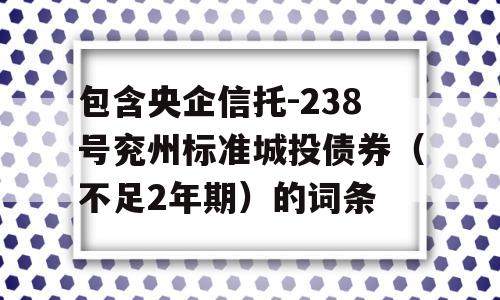 包含央企信托-238号兖州标准城投债券（不足2年期）的词条