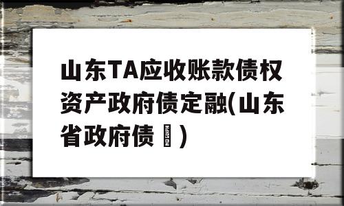 山东TA应收账款债权资产政府债定融(山东省政府债劵)