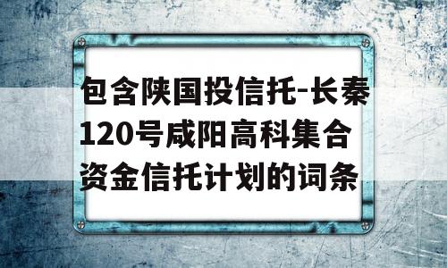 包含陕国投信托-长秦120号咸阳高科集合资金信托计划的词条