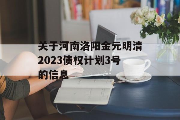 关于河南洛阳金元明清2023债权计划3号的信息