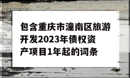 包含重庆市潼南区旅游开发2023年债权资产项目1年起的词条