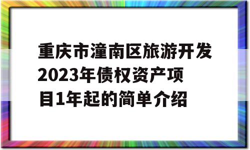 重庆市潼南区旅游开发2023年债权资产项目1年起的简单介绍