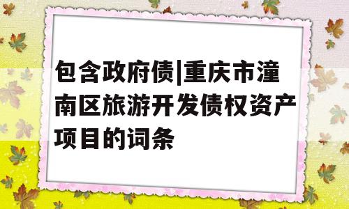 包含政府债|重庆市潼南区旅游开发债权资产项目的词条