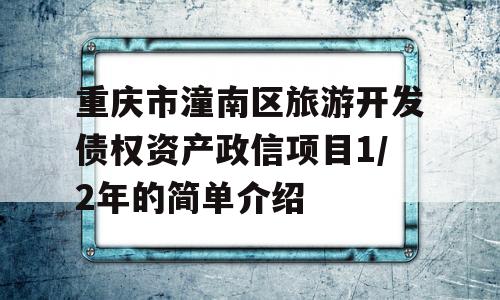 重庆市潼南区旅游开发债权资产政信项目1/2年的简单介绍