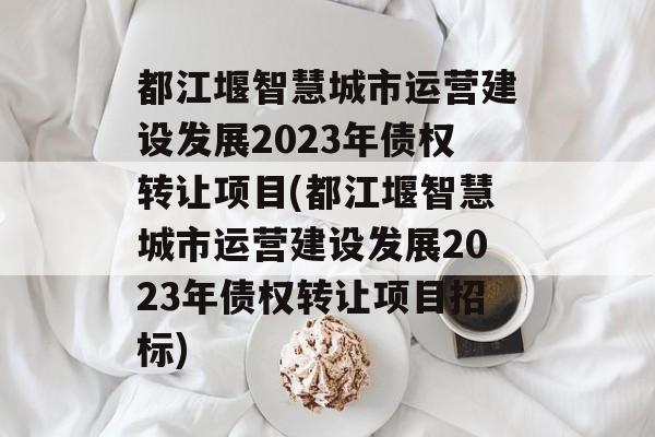 都江堰智慧城市运营建设发展2023年债权转让项目(都江堰智慧城市运营建设发展2023年债权转让项目招标)