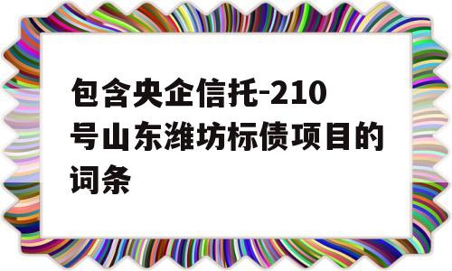 包含央企信托-210号山东潍坊标债项目的词条