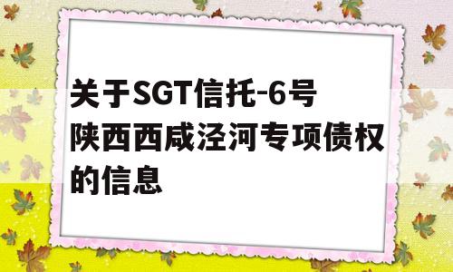 关于SGT信托-6号陕西西咸泾河专项债权的信息