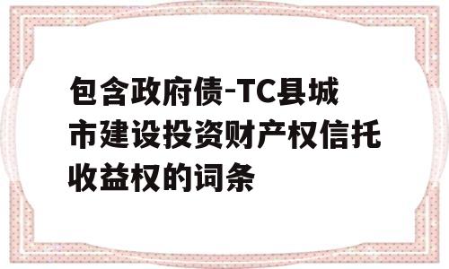 包含政府债-TC县城市建设投资财产权信托收益权的词条