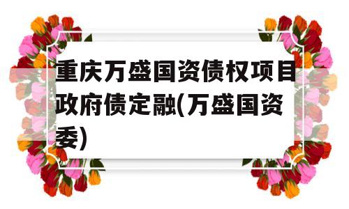 重庆万盛国资债权项目政府债定融(万盛国资委)