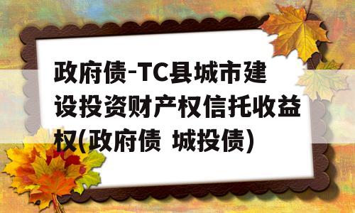 政府债-TC县城市建设投资财产权信托收益权(政府债 城投债)