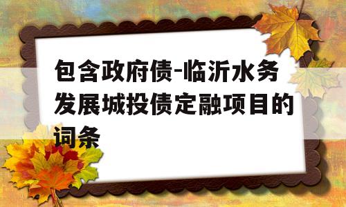 包含政府债-临沂水务发展城投债定融项目的词条