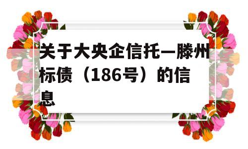 关于大央企信托—滕州标债（186号）的信息