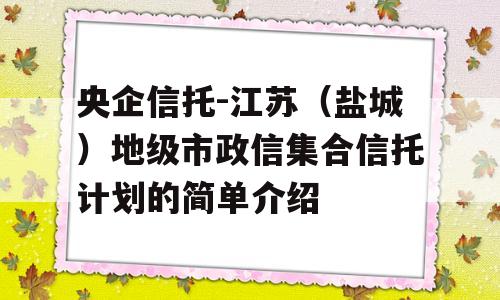 央企信托-江苏（盐城）地级市政信集合信托计划的简单介绍