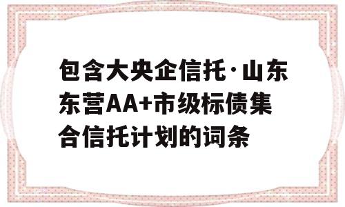 包含大央企信托·山东东营AA+市级标债集合信托计划的词条