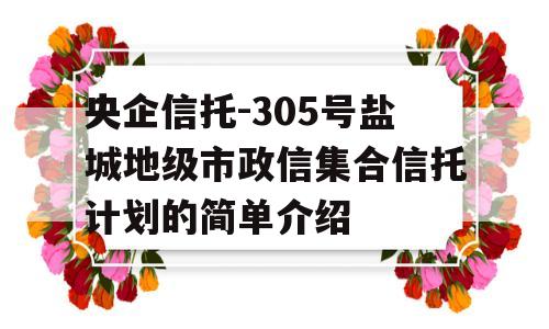 央企信托-305号盐城地级市政信集合信托计划的简单介绍