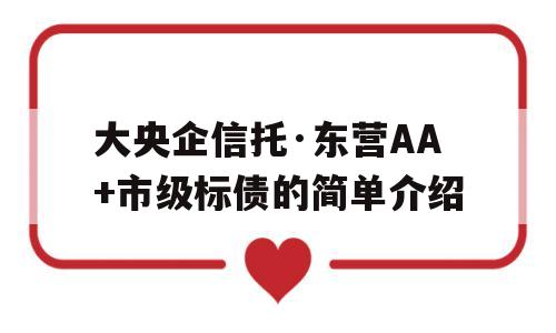 大央企信托·东营AA+市级标债的简单介绍