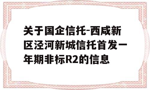 关于国企信托-西咸新区泾河新城信托首发一年期非标R2的信息