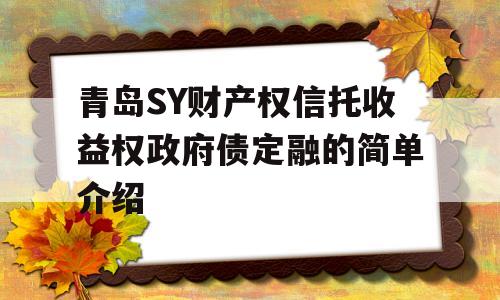 青岛SY财产权信托收益权政府债定融的简单介绍