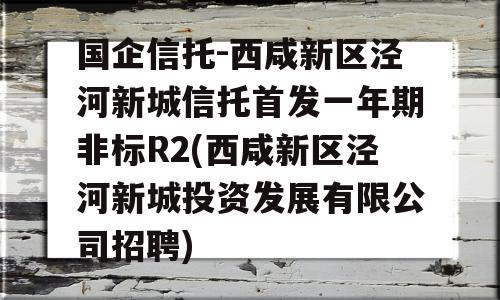 国企信托-西咸新区泾河新城信托首发一年期非标R2(西咸新区泾河新城投资发展有限公司招聘)