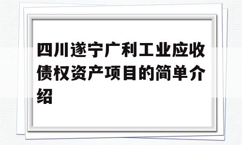 四川遂宁广利工业应收债权资产项目的简单介绍