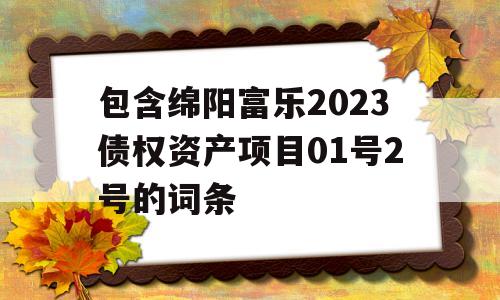 包含绵阳富乐2023债权资产项目01号2号的词条