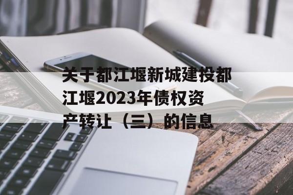 关于都江堰新城建投都江堰2023年债权资产转让（三）的信息