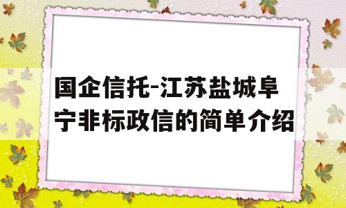 国企信托-江苏盐城阜宁非标政信的简单介绍