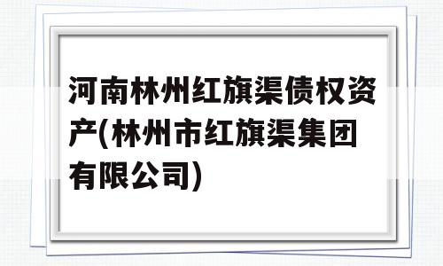 河南林州红旗渠债权资产(林州市红旗渠集团有限公司)