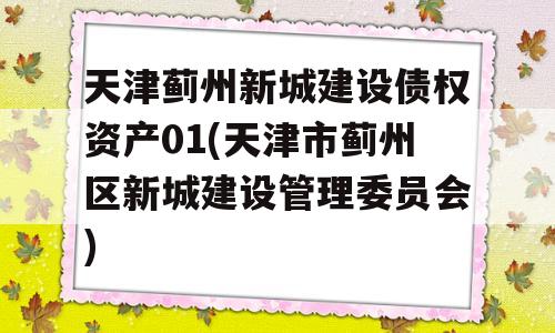 天津蓟州新城建设债权资产01(天津市蓟州区新城建设管理委员会)