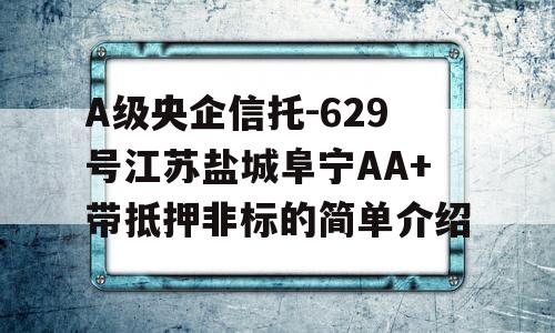 A级央企信托-629号江苏盐城阜宁AA+带抵押非标的简单介绍